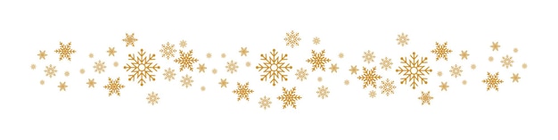 Snowflakes. White winter background with Snowflakes border. Christmas background for greeting card. Snowflake. Xmas ornament or design. Vector illustration