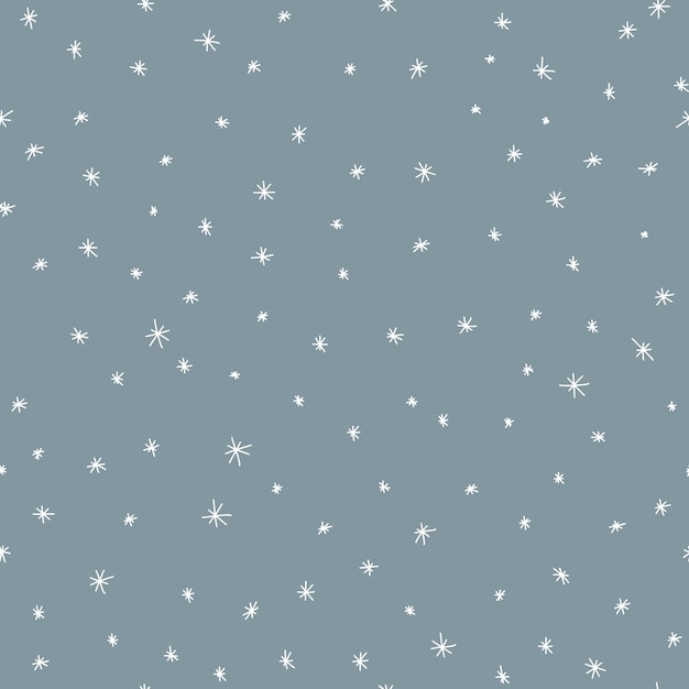 Snowflakes winter Christmas seamless pattern Snowfall Vector handdrawn abstract background