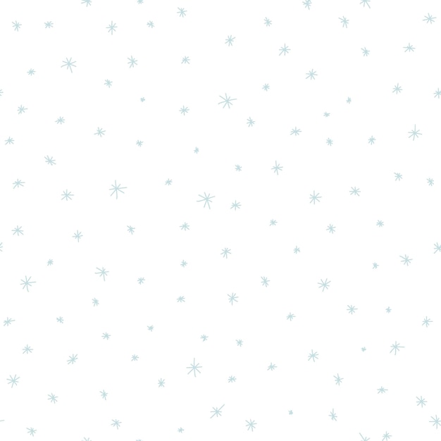 Snowflakes winter Christmas seamless pattern Snowfall Vector handdrawn abstract