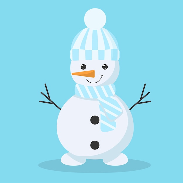 snowman in a blue hat and scarf