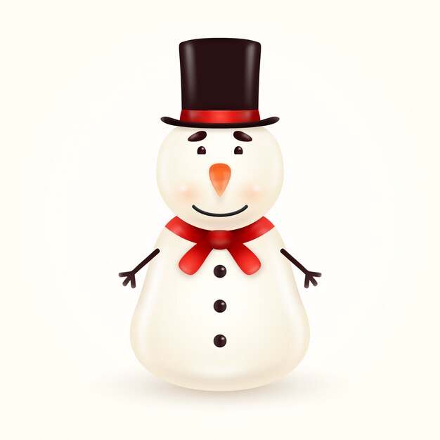 Snowman character illustration isolated on white background