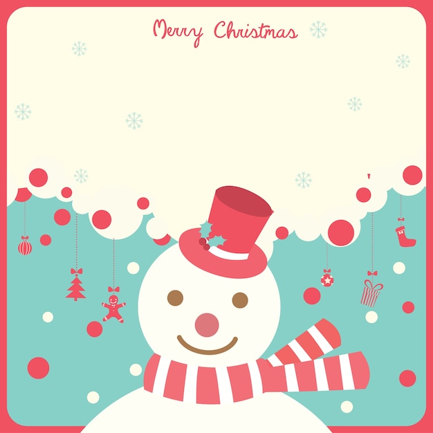 Snowman christmas red border