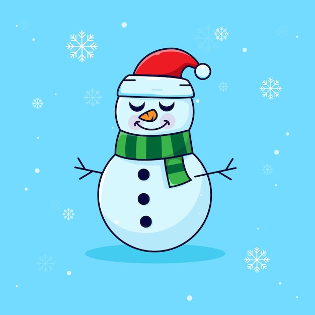 snowman cute cartoon illustration