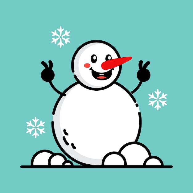 Snowman illustration in flat design