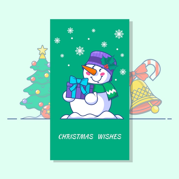 Snowman line vector icon