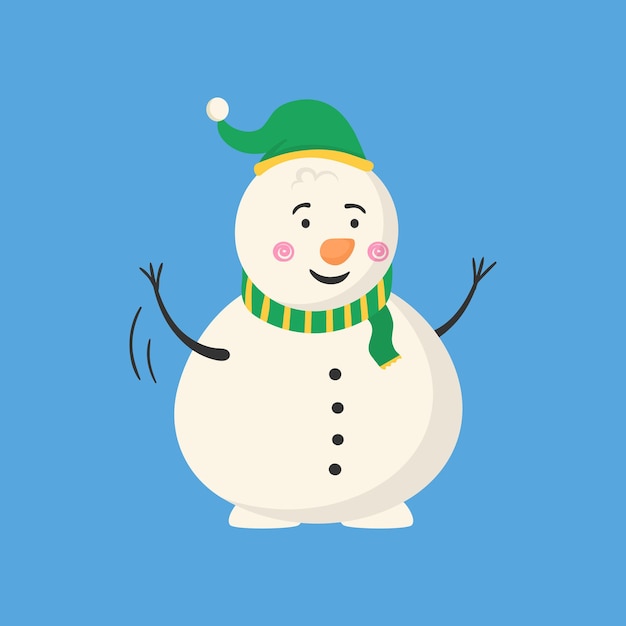 Snowman magician with sweets and gifts winter outdoor activity for kids winter and christmas