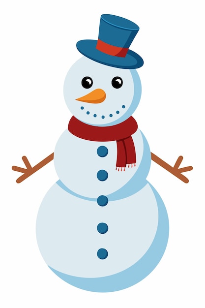 Vector snowman vector art on white background