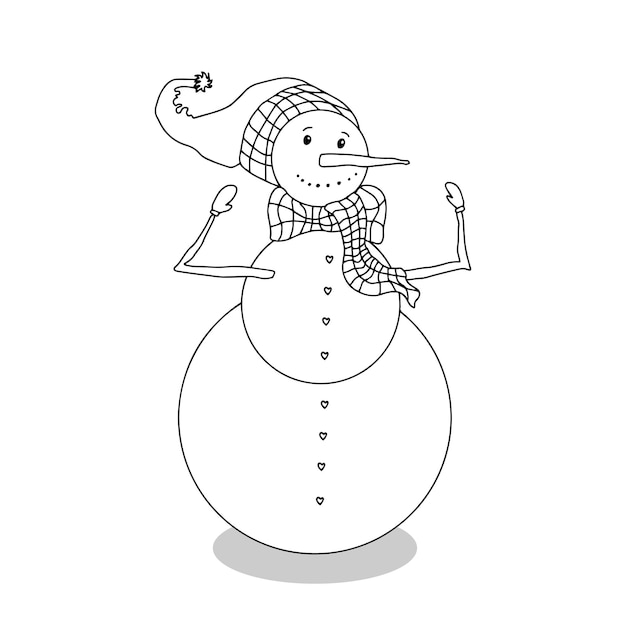 Snowman vector isolated Winter character for cards invitations and children's games