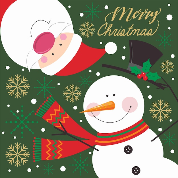 Vector a snowman with a mustache and a santa hat on it