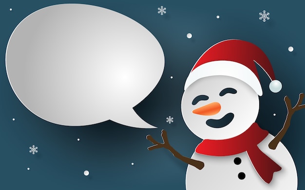 Snowman with speech bubble 