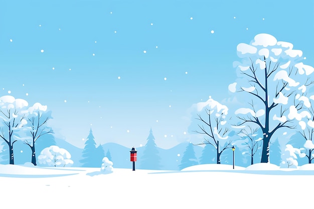 Snowy Cartoon Background Snow People