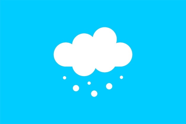 Snowy cloud at winter vector icon Snow weather symbol