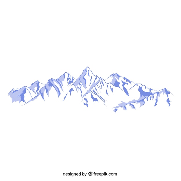 Snowy mountains illustration