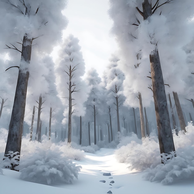 Vector snowy winter evening park illustration