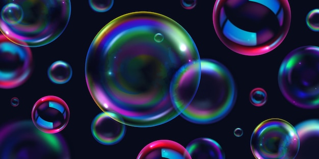 Soap bright background bubbles realistic