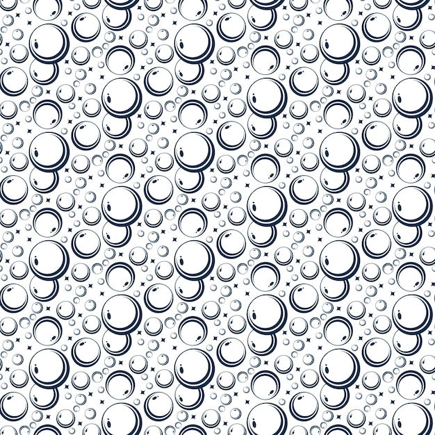 Soap bubbles seamless pattern Vector background