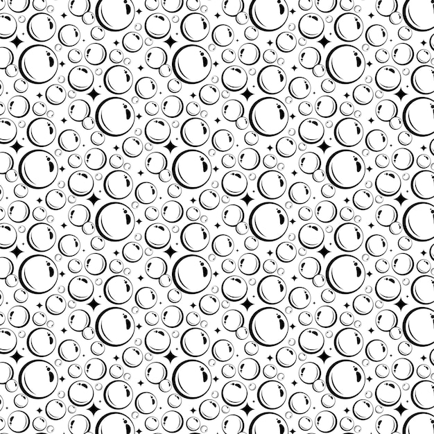 Soap bubbles seamless pattern Vector background