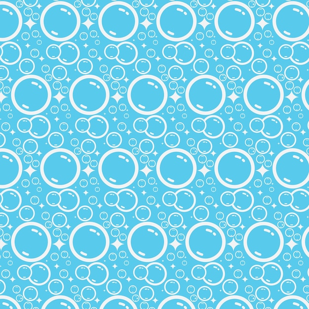 Soap bubbles seamless pattern Vector background