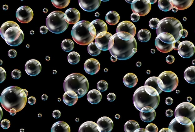 Soap bubbles seamless pattern.