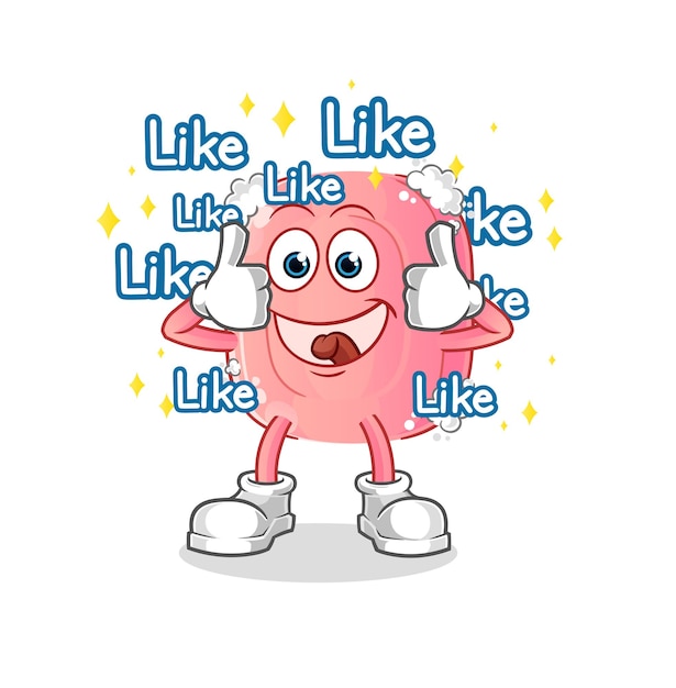 Soap give lots of likes cartoon vector