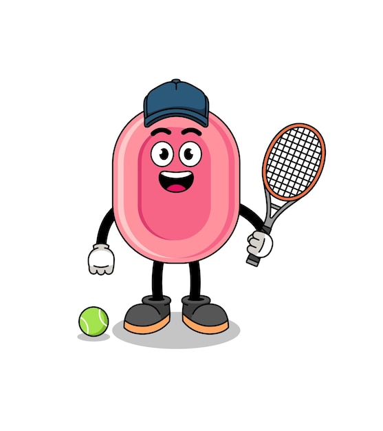 Soap illustration as a tennis player