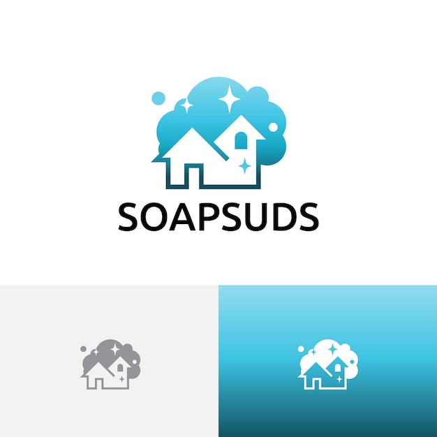 Soapsuds Shiny House Cleaning Service Care  Logo