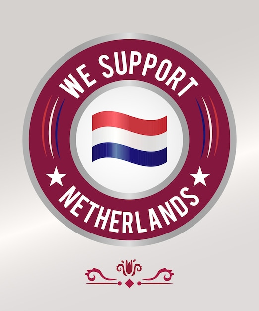 Soccer Badge Flag for Netherlands Fans