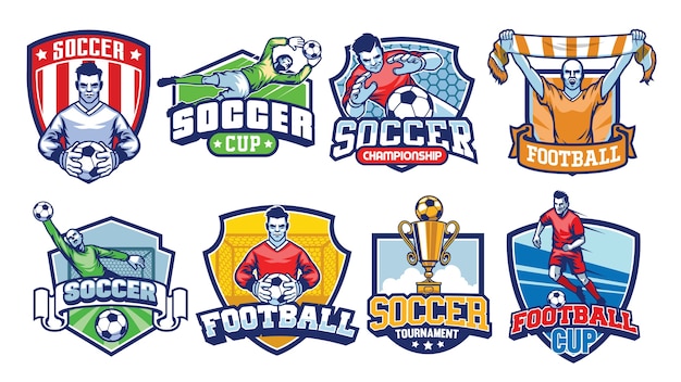 soccer badges set