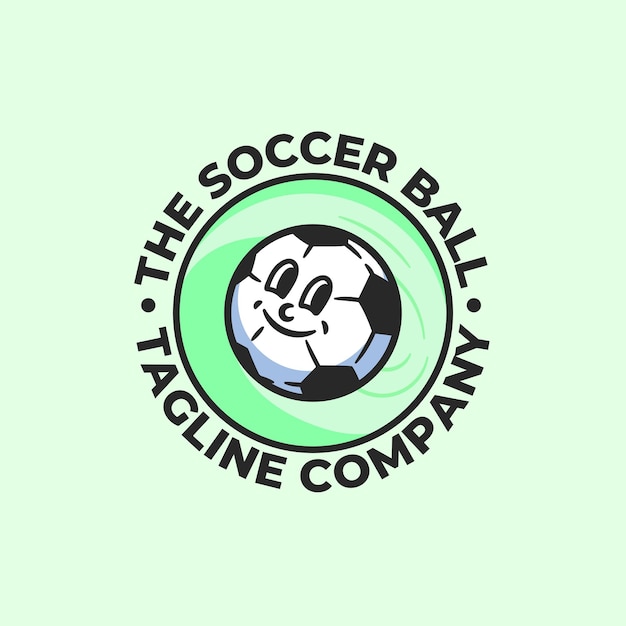 Vector soccer ball cartoon mascot character logo design