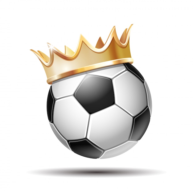 Soccer Ball in Golden Royal Crown