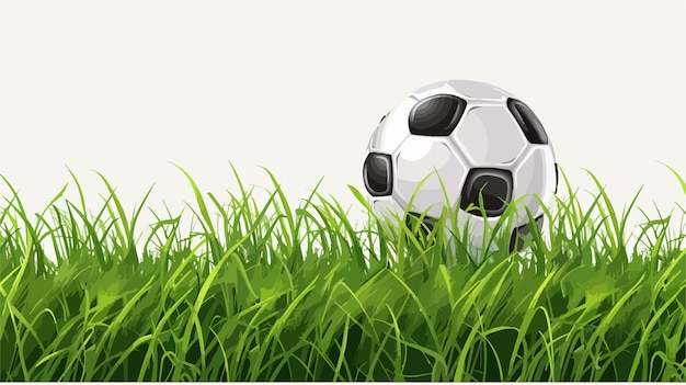 Vector soccer ball in the grass