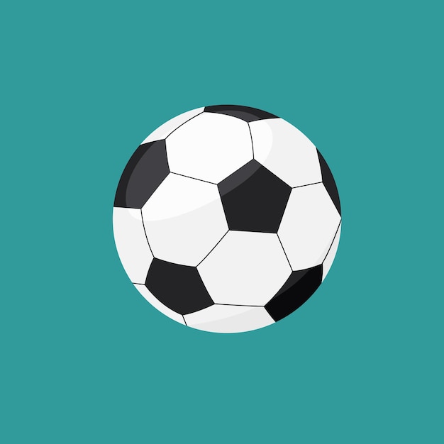 Soccer ball isolated Vector flat illustration of ball for football game on green background