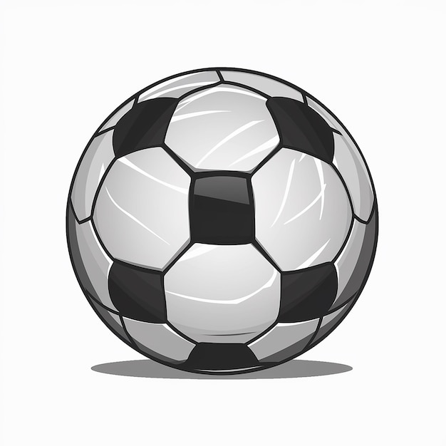 A soccer ball prominently displayed in the center