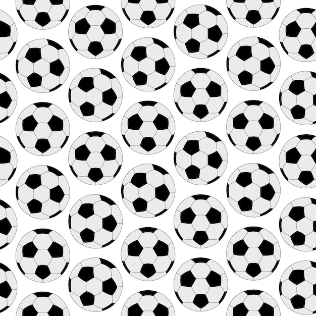 Soccer ball seamless pattern on a sports theme in cartoon style