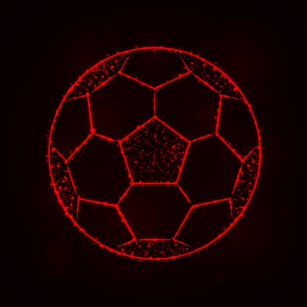 Soccer ball silhouette of lights