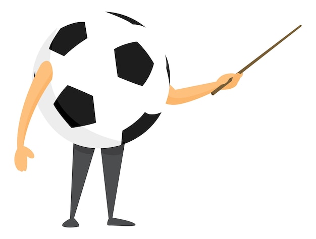 Soccer ball teaching or holding a pointer in presentation