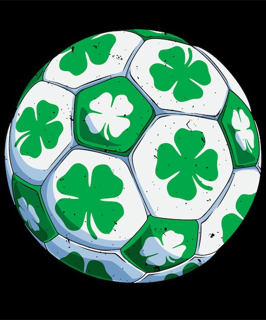 a soccer ball with a green and white design on it