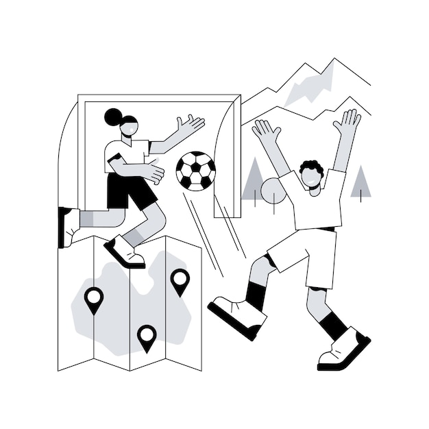 Vector soccer camp abstract concept vector illustration