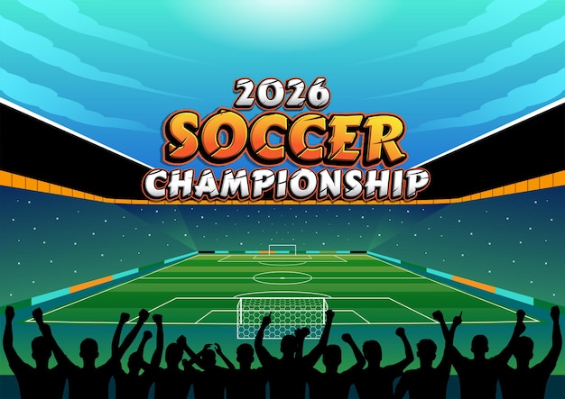 Soccer Championship Text And Background Stadium