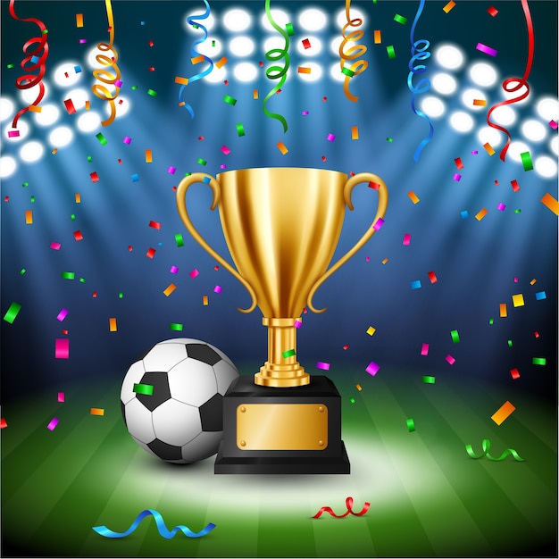 Soccer Championship with Golden Trophy