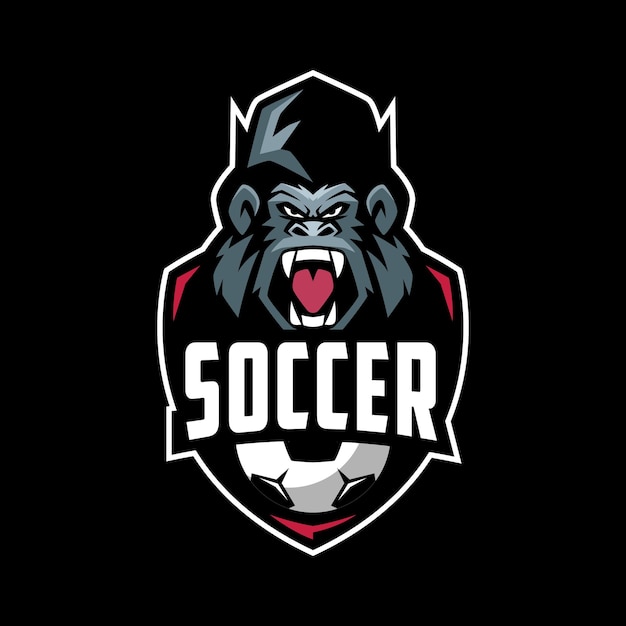 Soccer Club Gorilla Logo Design Premium