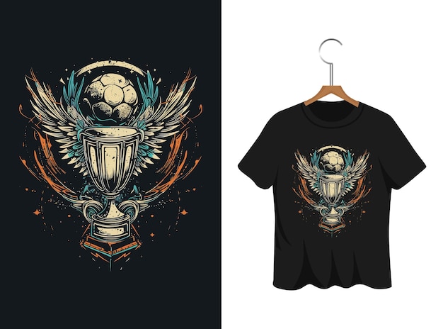 Vector soccer cup illustration t shirt design