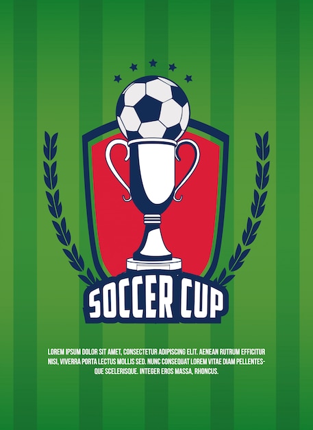 Vector soccer cup vintage banner with information