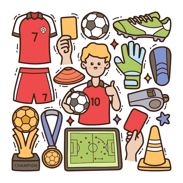 Soccer doodle illustration