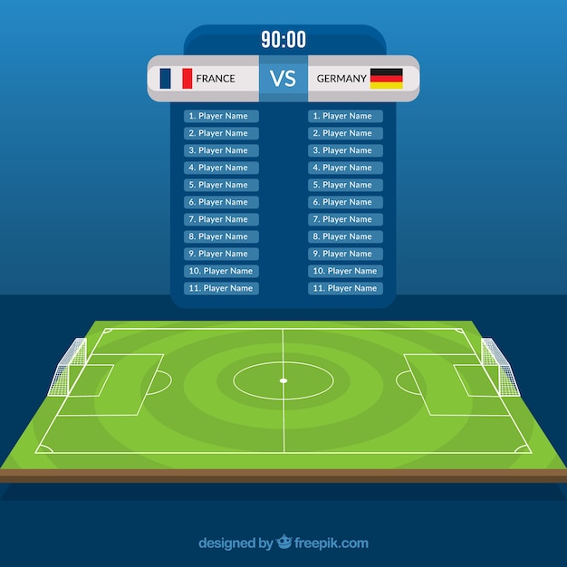 Soccer field background with scoreboard