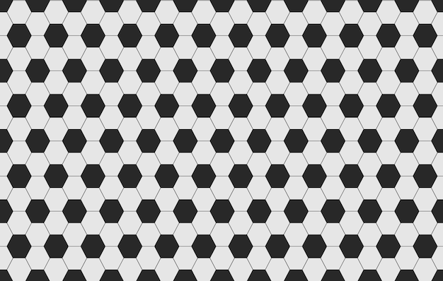 Soccer and football seamless pattern Sport ball texture Football background Black and white pattern with soccer geometric hexagons Vector illustration on white background