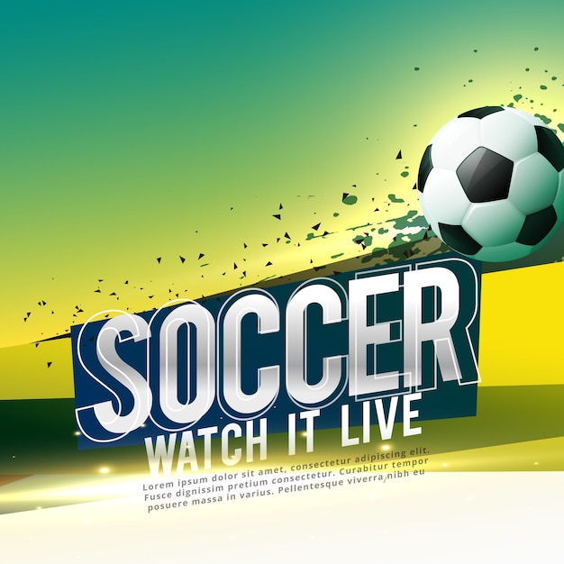 soccer game poster design with text space