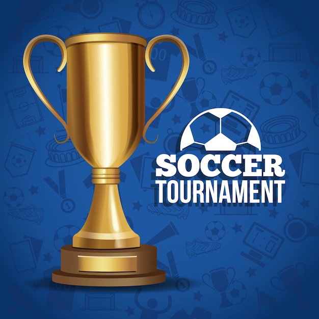 Vector soccer game tournament colorful banner 