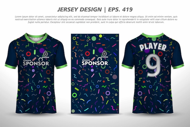 Soccer jersey football design for sublimation sport t shirt design Premium Free Vector collection