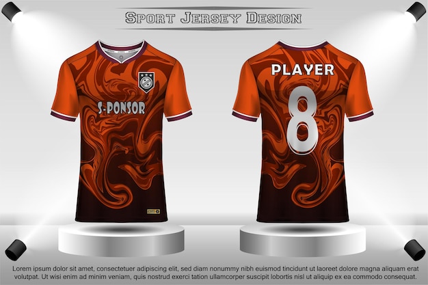 Soccer jersey mockup football jersey design on the podium sublimation sport t shirt design collection for racing cycling gaming motocross